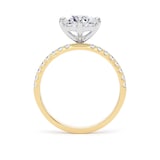 Goldsmiths 18ct Yellow Gold and Platinum Compass Set 1.70cttw Round Lab Grown Diamond Set Shoulder Solitaire Engagement Ring - Ring Size H.5