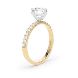 Goldsmiths 18ct Yellow Gold and Platinum Compass Set 1.70cttw Round Lab Grown Diamond Set Shoulder Solitaire Engagement Ring - Ring Size H.5