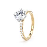 Goldsmiths 18ct Yellow Gold and Platinum Compass Set 1.70cttw Round Lab Grown Diamond Set Shoulder Solitaire Engagement Ring - Ring Size H.5