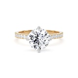 Goldsmiths 18ct Yellow Gold and Platinum Compass Set 2.20cttw Round Lab Grown Diamond Set Shoulder Solitaire Engagement Ring - Ring Size J.5