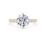 Goldsmiths 18ct Yellow Gold and Platinum Compass Set 2.20cttw Round Lab Grown Diamond Set Shoulder Solitaire Engagement Ring - Ring Size J.5