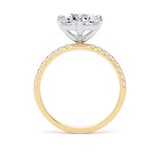 Goldsmiths 18ct Yellow Gold and Platinum Compass Set 2.20cttw Round Lab Grown Diamond Set Shoulder Solitaire Engagement Ring - Ring Size J.5