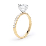Goldsmiths 18ct Yellow Gold and Platinum Compass Set 2.20cttw Round Lab Grown Diamond Set Shoulder Solitaire Engagement Ring - Ring Size J.5