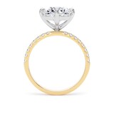 Goldsmiths 18ct Yellow Gold and Platinum Compass Set 2.70cttw Round Lab Grown Diamond Set Shoulder Solitaire Engagement Ring - Ring Size F