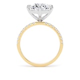 Goldsmiths 18ct Yellow Gold and Platinum Compass Set 3.25cttw Round Lab Grown Diamond Set Shoulder Solitaire Engagement Ring - Ring Size H