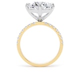 Goldsmiths 18ct Yellow Gold and Platinum Compass Set 4.25cttw Round Lab Grown Diamond Set Shoulder Solitaire Engagement Ring - Ring Size K.5
