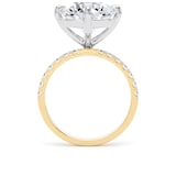Goldsmiths 18ct Yellow Gold and Platinum Compass Set 5.25cttw Round Lab Grown Diamond Set Shoulder Solitaire Engagement Ring - Ring Size O.5