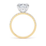Goldsmiths 18ct Yellow Gold and Platinum 4.25cttw Oval Lab Grown Diamond Set Shoulder Solitaire Engagement Ring - Ring Size F.5