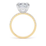 Goldsmiths 18ct Yellow Gold and Platinum 5.25cttw Oval Lab Grown Diamond Set Shoulder Solitaire Engagement Ring - Ring Size S.5
