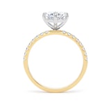 Goldsmiths 18ct Yellow Gold and Platinum Compass Set 1.70cttw Oval Lab Grown Diamond Set Shoulder Solitaire Engagement Ring - Ring Size L.5