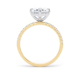 Goldsmiths 18ct Yellow Gold and Platinum Compass Set 2.20cttw Oval Lab Grown Diamond Set Shoulder Solitaire Engagement Ring - Ring Size F