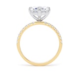 Goldsmiths 18ct Yellow Gold and Platinum Compass Set 2.70cttw Oval Lab Grown Diamond Set Shoulder Solitaire Engagement Ring - Ring Size L.5