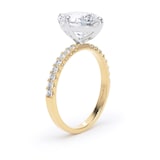 Goldsmiths 18ct Yellow Gold and Platinum Compass Set 2.70cttw Oval Lab Grown Diamond Set Shoulder Solitaire Engagement Ring - Ring Size L.5