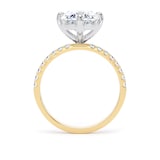 Goldsmiths 18ct Yellow Gold and Platinum Compass Set 3.25cttw Oval Lab Grown Diamond Set Shoulder Solitaire Engagement Ring - Ring Size U