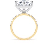 Goldsmiths 18ct Yellow Gold and Platinum Compass Set 7.25cttw Oval Lab Grown Diamond Set Shoulder Solitaire Engagement Ring - Ring Size M.5