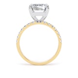 Goldsmiths 18ct Yellow Gold and Platinum 4.25cttw Emerald Cut Lab Grown Diamond Set Shoulder Solitaire Engagement Ring - Ring Size V