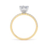 Goldsmiths 18ct Yellow Gold and Platinum 1.70cttw Marquise Cut Lab Grown Diamond Set Shoulder Solitaire Engagement Ring - Ring Size I