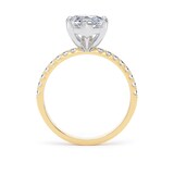 Goldsmiths 18ct Yellow Gold and Platinum 3.25cttw Marquise Cut Lab Grown Diamond Set Shoulder Solitaire Engagement Ring - Ring Size T.5