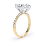 Goldsmiths 18ct Yellow Gold and Platinum 3.25cttw Marquise Cut Lab Grown Diamond Set Shoulder Solitaire Engagement Ring - Ring Size T.5