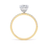 Goldsmiths 18ct Yellow Gold and Platinum 1.70cttw Pear Cut Lab Grown Diamond Set Shoulder Solitaire Engagement Ring - Ring Size W.5