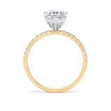 Goldsmiths 18ct Yellow Gold and Platinum 2.20cttw Pear Cut Lab Grown Diamond Set Shoulder Solitaire Engagement Ring - Ring Size G.5