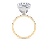 Goldsmiths 18ct Yellow Gold and Platinum 7.25cttw Pear Cut Lab Grown Diamond Set Shoulder Solitaire Engagement Ring - Ring Size S.5