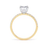 Goldsmiths 18ct Yellow Gold and Platinum 1.70cttw Radiant Cut Lab Grown Diamond Set Shoulder Solitaire Engagement Ring - Ring Size X