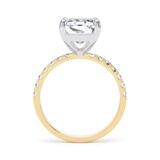 Goldsmiths 18ct Yellow Gold and Platinum 5.25cttw Radiant Cut Lab Grown Diamond Set Shoulder Solitaire Engagement Ring - Ring Size L.5