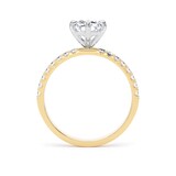 Goldsmiths 18ct Yellow Gold and Platinum Compass Set 1.70cttw Radiant Lab Grown Diamond Set Shoulder Solitaire Engagement Ring - Ring Size G