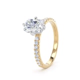 Goldsmiths 18ct Yellow Gold and Platinum Compass Set 1.70cttw Radiant Lab Grown Diamond Set Shoulder Solitaire Engagement Ring - Ring Size G
