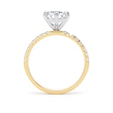 Goldsmiths 18ct Yellow Gold and Platinum Compass Set 2.20cttw Radiant Lab Grown Diamond Set Shoulder Solitaire Engagement Ring - Ring Size F.5