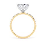 Goldsmiths 18ct Yellow Gold and Platinum Compass Set 2.70cttw Radiant Lab Grown Diamond Set Shoulder Solitaire Engagement Ring - Ring Size F