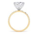 Goldsmiths 18ct Yellow Gold and Platinum Compass Set 5.25cttw Radiant Lab Grown Diamond Set Shoulder Solitaire Engagement Ring - Ring Size I.5