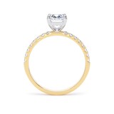 Goldsmiths 18ct Yellow Gold and Platinum 1.70cttw Elongated Cushion Cut Lab Grown Diamond Set Shoulder Solitaire Engagement Ring - Ring Size G