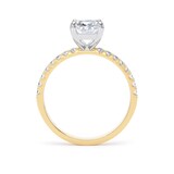 Goldsmiths 18ct Yellow Gold and Platinum 2.20cttw Elongated Cushion Cut Lab Grown Diamond Set Shoulder Solitaire Engagement Ring - Ring Size L.5