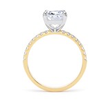 Goldsmiths 18ct Yellow Gold and Platinum 3.25cttw Elongated Cushion Cut Lab Grown Diamond Set Shoulder Solitaire Engagement Ring - Ring Size L.5