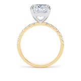 Goldsmiths 18ct Yellow Gold and Platinum 5.25cttw Elongated Cushion Cut Lab Grown Diamond Set Shoulder Solitaire Engagement Ring - Ring Size L.5