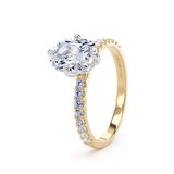 Goldsmiths 18ct Yellow Gold and Platinum Compass Set 1.70cttw Cushion Lab Grown Diamond Set Shoulder Solitaire Engagement Ring - Ring Size O.5