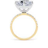 Goldsmiths 18ct Yellow Gold and Platinum Compass Set 10.25cttw Cushion Lab Grown Diamond Set Shoulder Solitaire Engagement Ring - Ring Size X