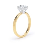 Goldsmiths 18ct Yellow Gold and Platinum 1.61cttw Brilliant Cut Lab Grown Diamond Hidden Halo Solitaire Engagement Ring - Ring Size K.5