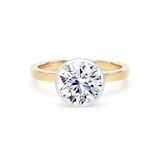 Goldsmiths 18ct Yellow Gold and Platinum 2.12cttw Brilliant Cut Lab Grown Diamond Hidden Halo Solitaire Engagement Ring - Ring Size S.5