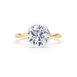 Goldsmiths 18ct Yellow Gold and Platinum 2.12cttw Brilliant Cut Lab Grown Diamond Hidden Halo Solitaire Engagement Ring - Ring Size S.5