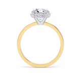 Goldsmiths 18ct Yellow Gold and Platinum 2.12cttw Brilliant Cut Lab Grown Diamond Hidden Halo Solitaire Engagement Ring - Ring Size S.5