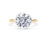 Goldsmiths 18ct Yellow Gold and Platinum 3.14cttw Brilliant Cut Lab Grown Diamond Hidden Halo Solitaire Engagement Ring - Ring Size K