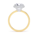 Goldsmiths 18ct Yellow Gold and Platinum 3.14cttw Brilliant Cut Lab Grown Diamond Hidden Halo Solitaire Engagement Ring - Ring Size K