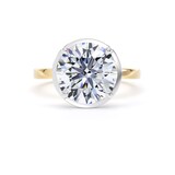 Goldsmiths 18ct Yellow Gold and Platinum 4.16cttw Brilliant Cut Lab Grown Diamond Hidden Halo Solitaire Engagement Ring - Ring Size F