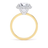 Goldsmiths 18ct Yellow Gold and Platinum 4.16cttw Brilliant Cut Lab Grown Diamond Hidden Halo Solitaire Engagement Ring - Ring Size F