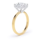 Goldsmiths 18ct Yellow Gold and Platinum 4.16cttw Brilliant Cut Lab Grown Diamond Hidden Halo Solitaire Engagement Ring - Ring Size F