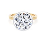 Goldsmiths 18ct Yellow Gold and Platinum 5.17cttw Brilliant Cut Lab Grown Diamond Hidden Halo Solitaire Engagement Ring - Ring Size H