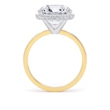 Goldsmiths 18ct Yellow Gold and Platinum 5.17cttw Brilliant Cut Lab Grown Diamond Hidden Halo Solitaire Engagement Ring - Ring Size H